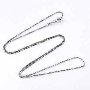 Vintage Italy AGI Sterling Silver 925 0.8mm Box Chain Necklace 18"